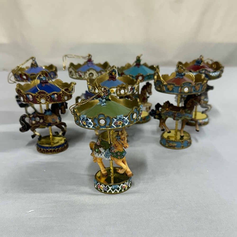 Vintage Carousel for All Seasons Ornament Collection (lot of 8)